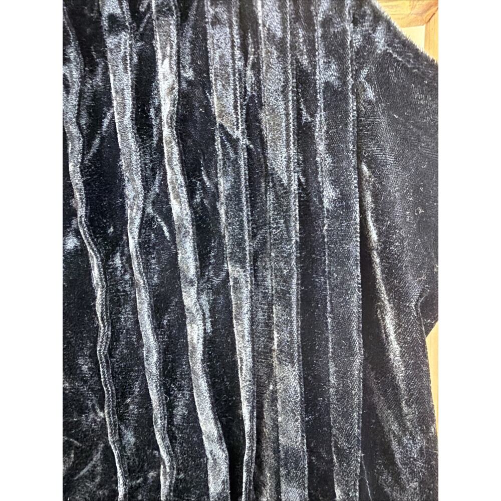 Vintage British Khaki Black Velvet Straps Button Up Maxi Dress #1454 Size 12 - Picture 3 of 9
